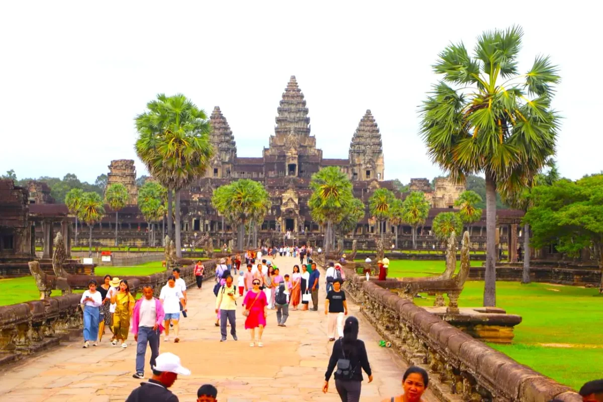 sunrise over Angkor wat temple